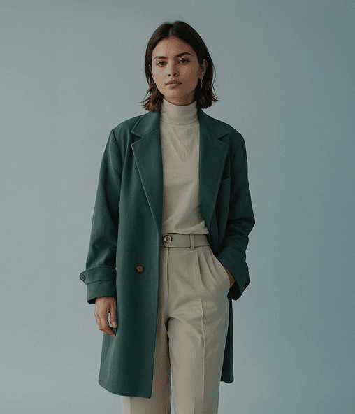 Fashion model in business attire