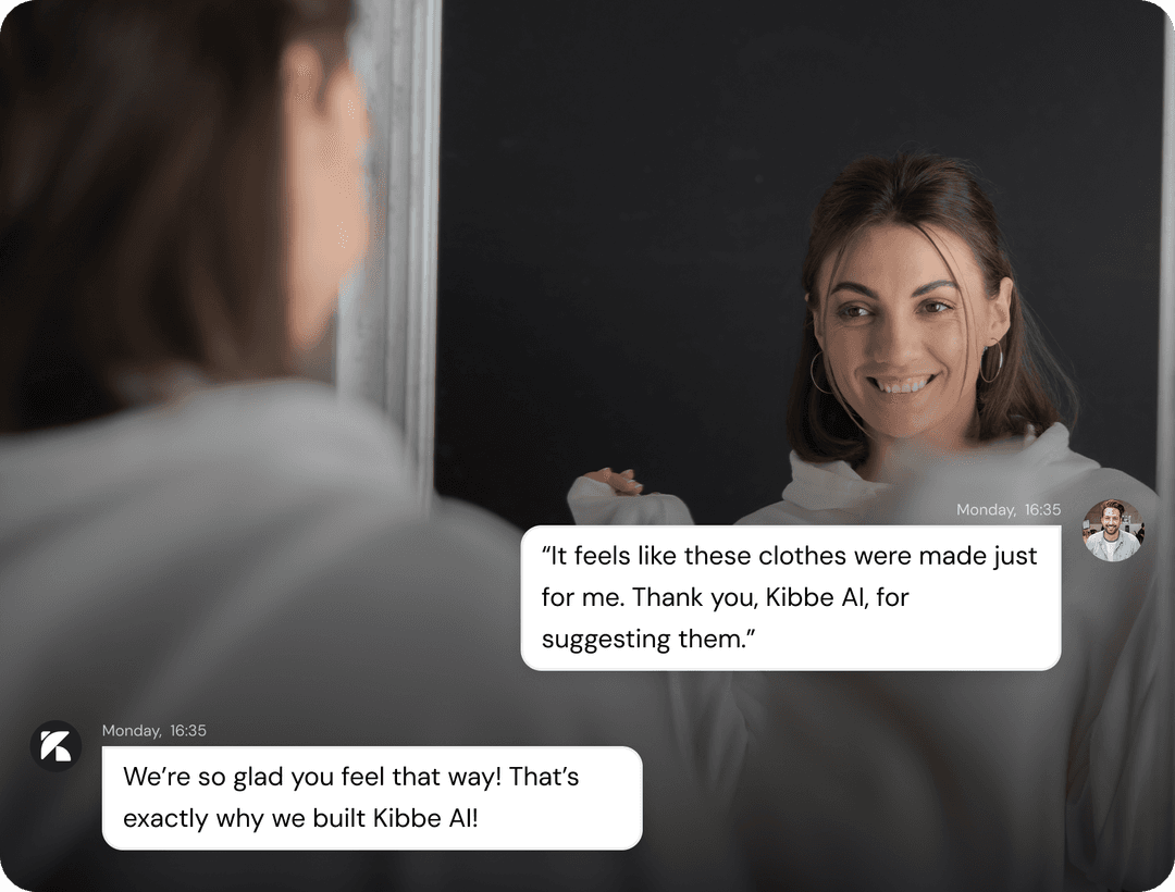 Woman looking in mirror